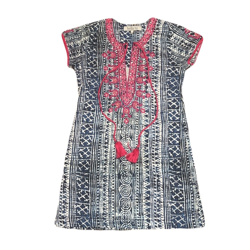 Bella Tu Ellery IKAT Embellished Cap Sleeve Dress, size XS